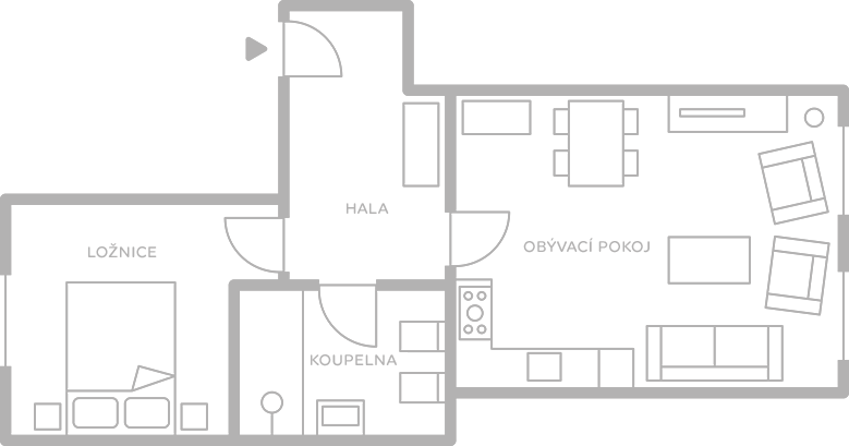 Apartmány s jednou ložnicí Map