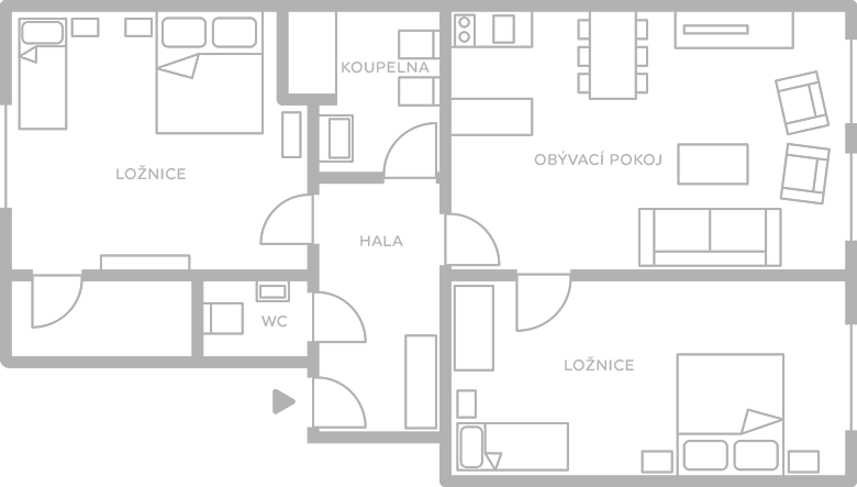 Apartmány se dvěma ložnicemi Map