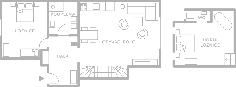 Deluxe apartmány se dvěma ložnicemi Map